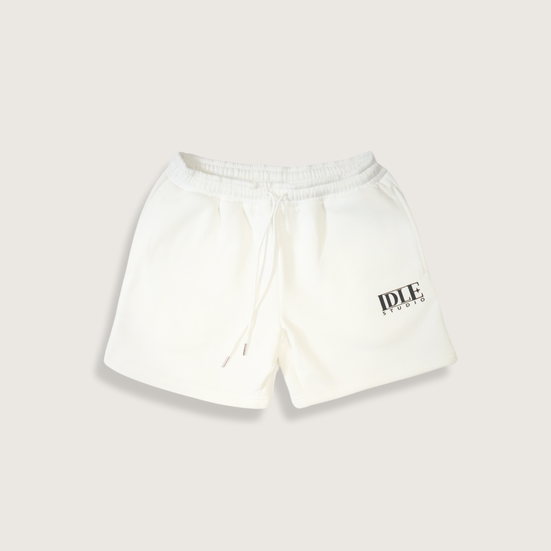 Idle Fleece Shorts - Ivory White